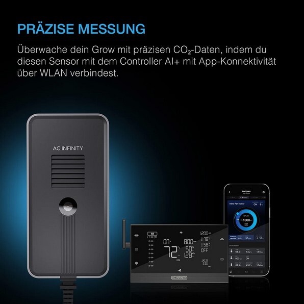 AC Infinity Capteur Intelligent AI+ 6m – Température, Humidité Et VPD – Acier Inox 316 Suisse, IP44 Étanché – Pour Serres, CVC, Tentes De Culture