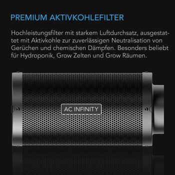 Filtre à charbon actif AC Infinity 1308 m³/h...
