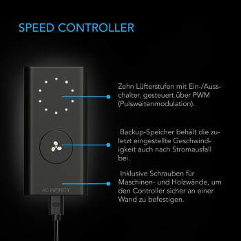 AC Infinity Cloudline A8 Extracteur 1230 m³/h ø200 mm avec régulateur de vitesse
