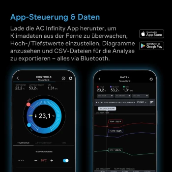 AC Infinity Smart Hygromètre B1 – Appareil de mesure climatique VPD avec capteur externe