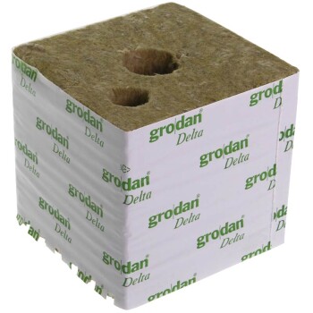 Grodan cube de laine de roche 15x15x14, 2cm petit trou 48...