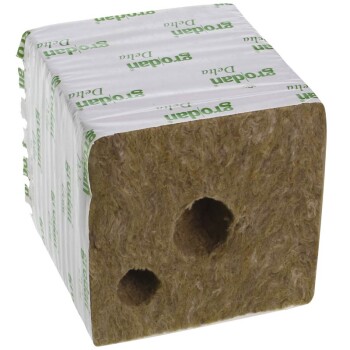 Grodan cube de laine de roche 15x15x14, 2cm petit trou 48 pièces carton