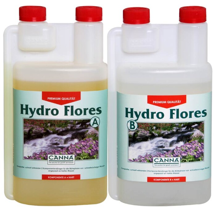 Canna Hydro Flores A+B 1L, 5L, 10L pour leau dure