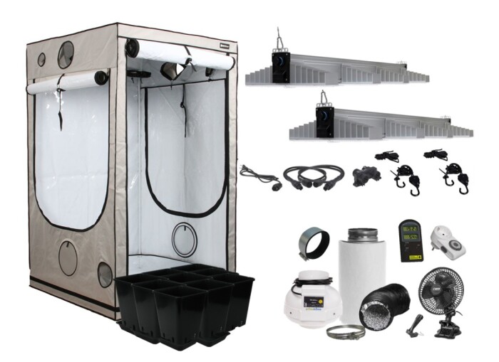 Homebox 120x120x200cm kit complet LED 2x Sanlight EVO 4-120 250W