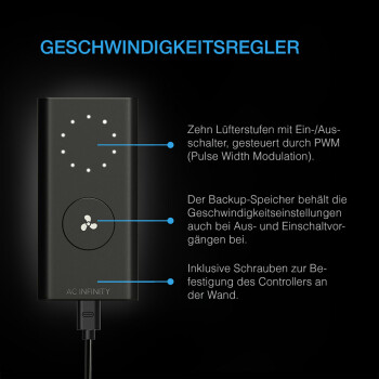 AC Infinity Cloudline Pro S4 Système de ventilation 350 m³/h ø100 mm avec régulateur de vitesse